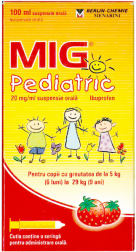 Mig Pediatric 20mg/ml – Inlatura durerea si febra copiilor intre 6 luni (5 kg) si 9 ani (29kg)